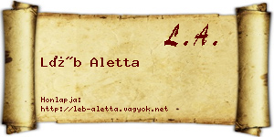 Léb Aletta névjegykártya